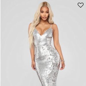 Silver sequins dress
